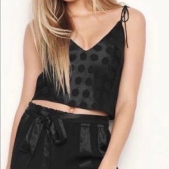 📍Victorias Secret XS Satin Polka Dot Crop - Picture 2 of 5